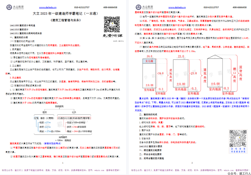 2023年 一级建造师 大立教育 学霸笔记下载PDF