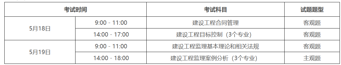 广东监理考试时间安排
