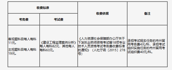 吉林监理收费标准