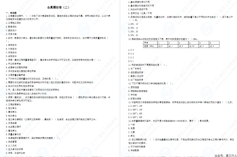 2024年监理工程师 建工 模拟预测卷二PDF下载