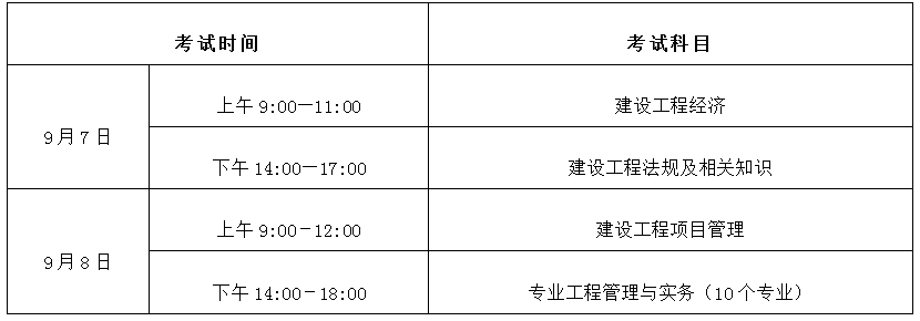 宁夏一级建造师考试时间