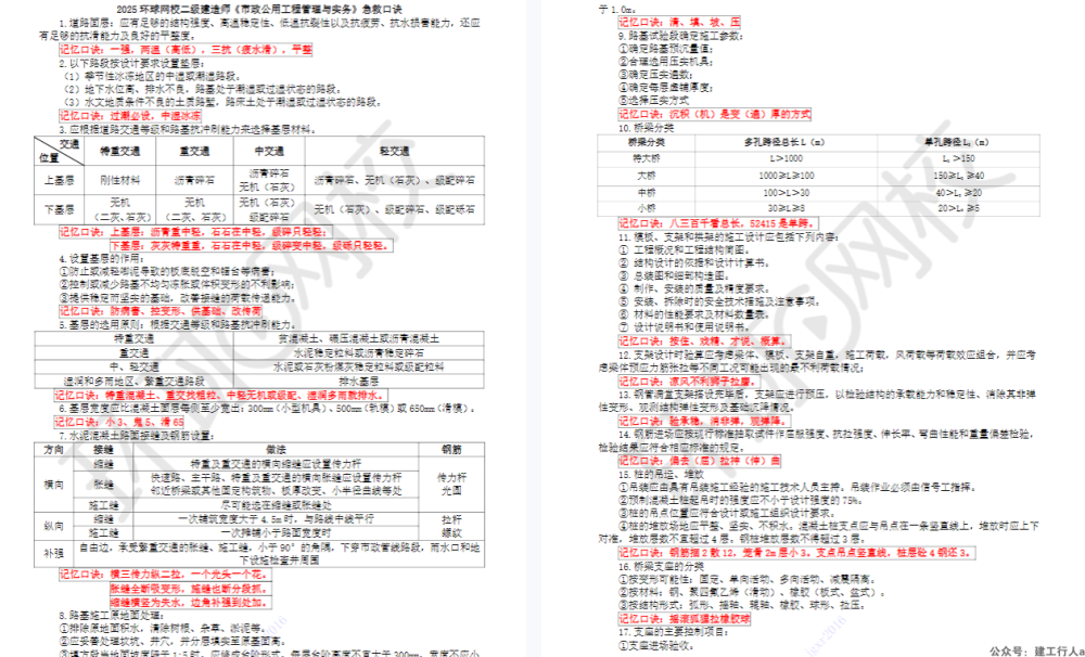2025二级建造师急救口诀 PDF下载