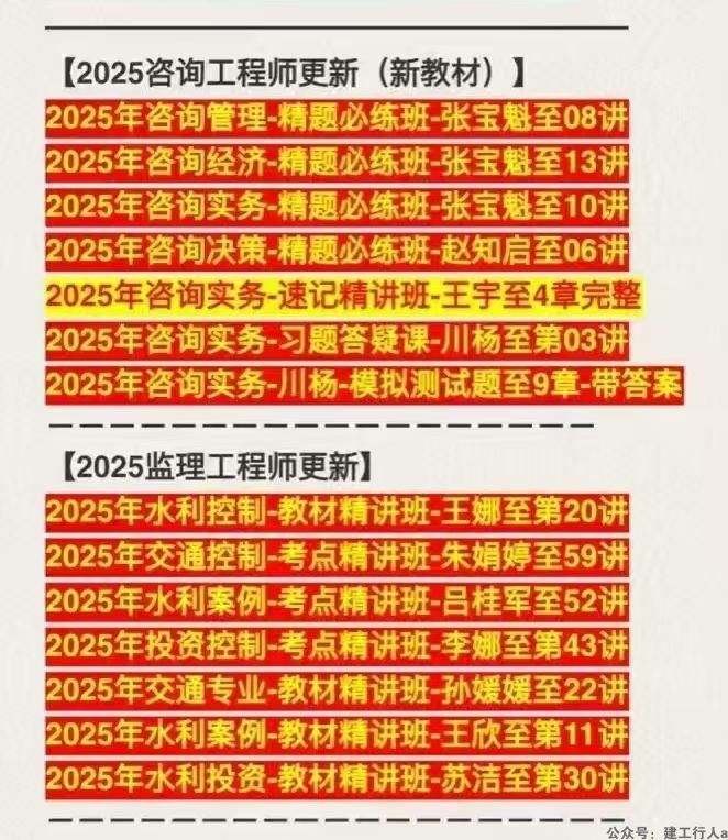 【3月5日】25年课件+文档押题更新详情。一二建免费网盘资料