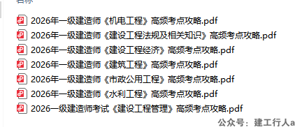 2026年一建 高频考点预测下载