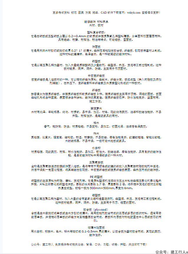 装修装饰 材料字典