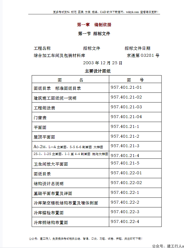 综合加工车间及包装材料库施工组织设计方案